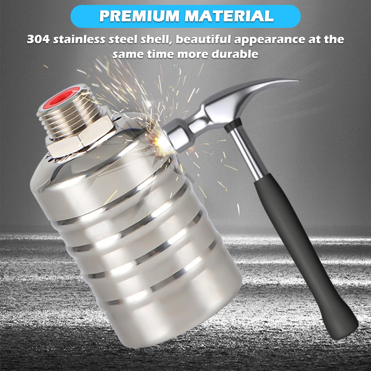 2PCS Stainless Steel Mini Floating Ball Valve, Automatic Water Level Controller for Tank (#D 1/2 '' Side Water Intake)