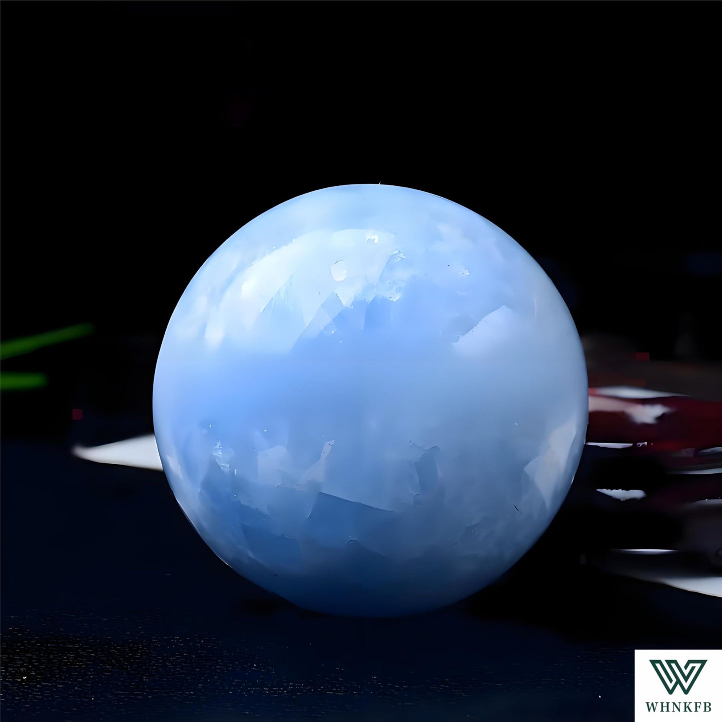 WHNKFB 8mm 50PCS Natural Blue Angelite Round Beads, Celestial Blue Loose Gemstone Beads for Jewelry Making Craft - 6mm 8mm 10mm Options with Free Elastic Cord