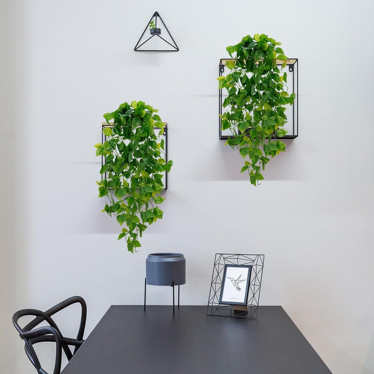 BLEUM CADE Fake Hanging Plants, 8pcs Artificial Pothos Vines Greenery for Wall Home Living Room Office Indoor Outdoor Decor (No Baskets)