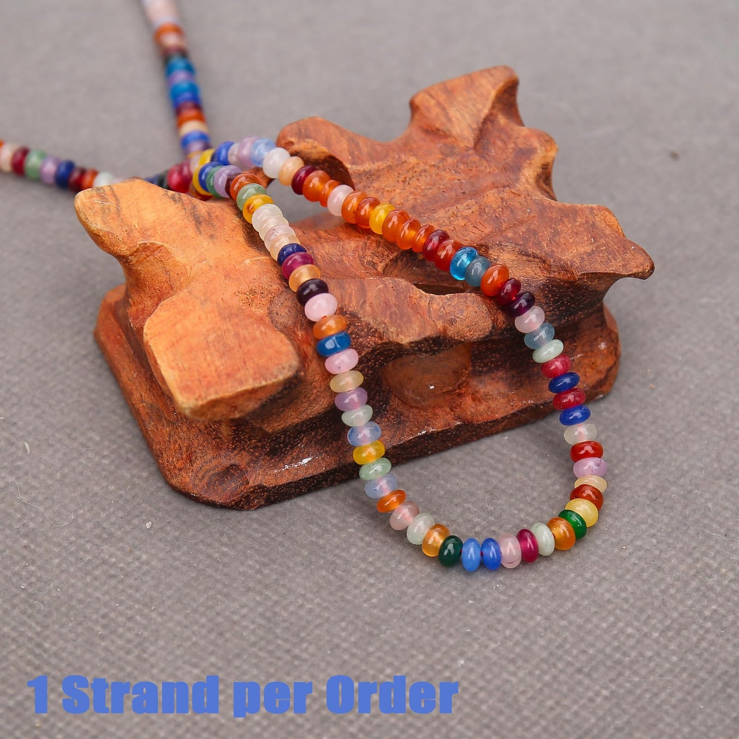 BONNY BOXX 1 Strand (150PCs) Natural 2 * 4mm Colorful Rondelle Beads, Natural Abacus Disk Stone Beads Loose Spacer Gemstone for DIY Bracelet Necklace Jewelry Making
