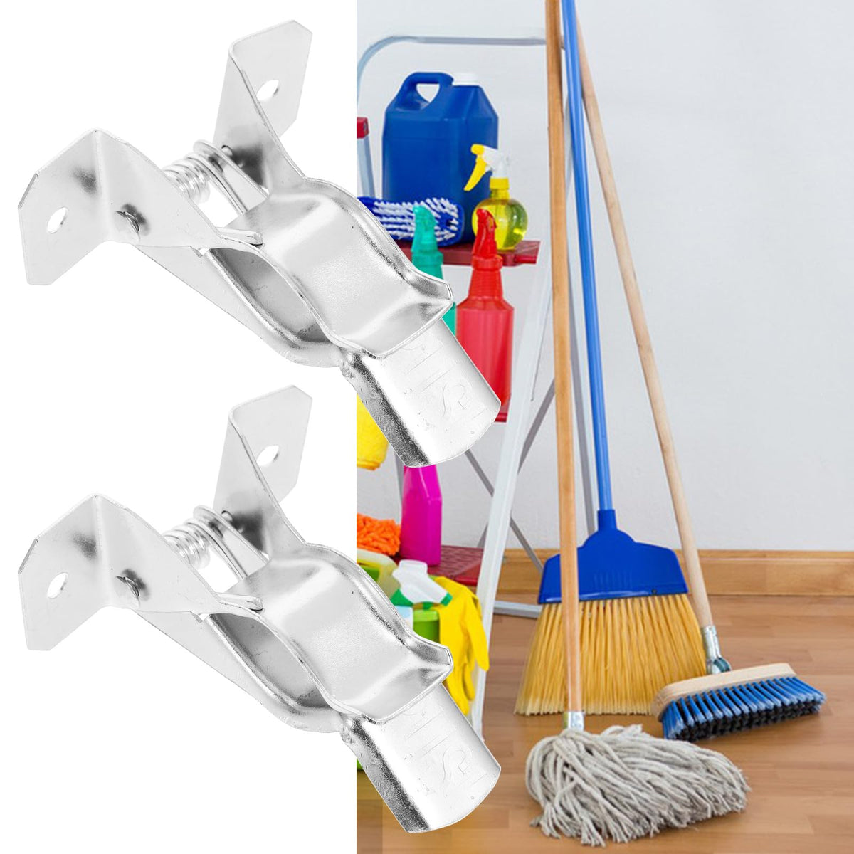 10pcs Heavy Duty Wall Broom Holder and Mop Organizer Set