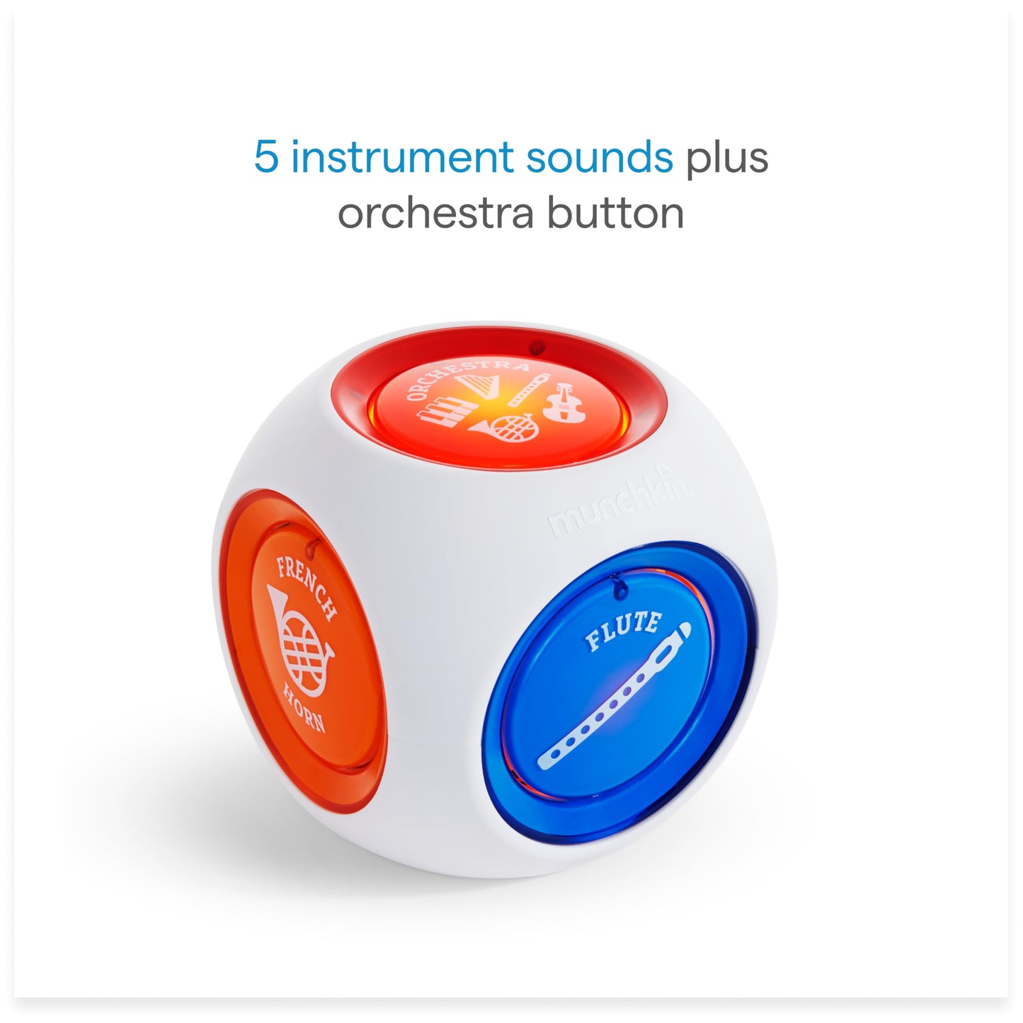 Munchkin Mozart Magic Cube Music Toy for Baby and Toddler - Includes 5 Instrument Sounds, 8 Mozart Songs and Lights