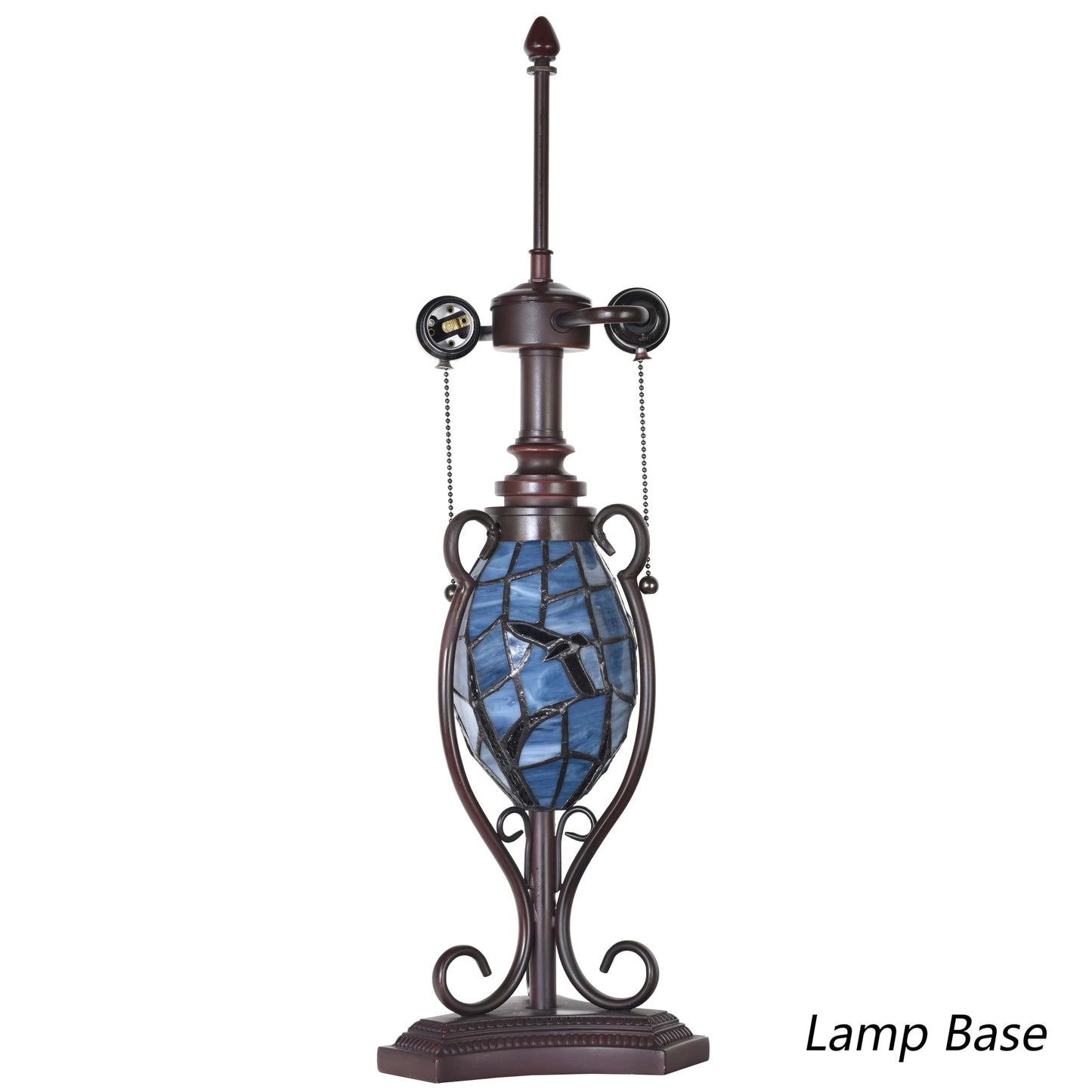 Bieye L10954 Raven Sitting on Bare Tree Branch in Full Moon Night Tiffany Style Stained Glass Table Lamp for Home Decor (Dark Blue, 16Wx24H)