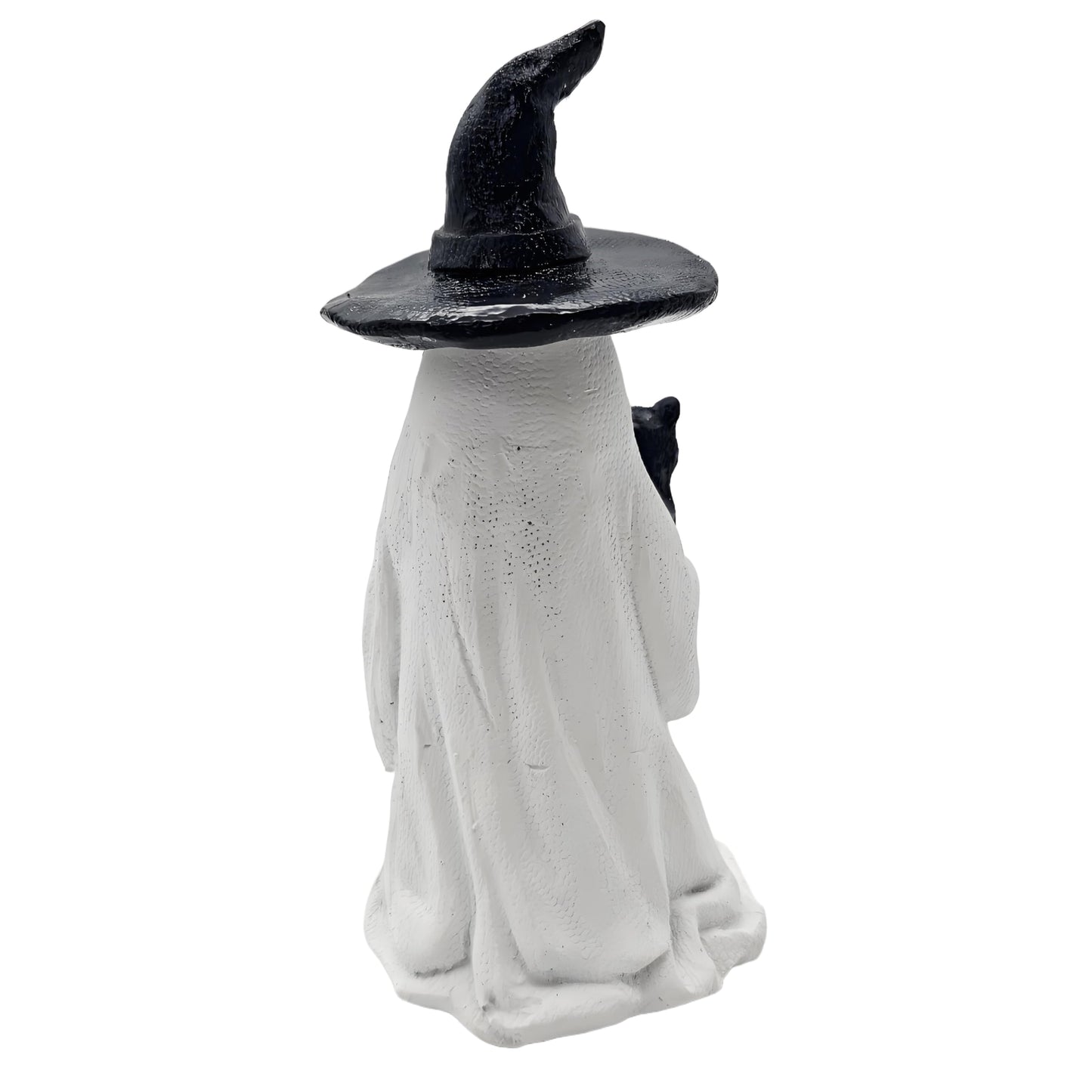 HARUHI Adorable Spooky Ghost Statue Figurine Cute Halloween Decor for Desk Shelf Home & Garden Decoration（Ghost with Cat）