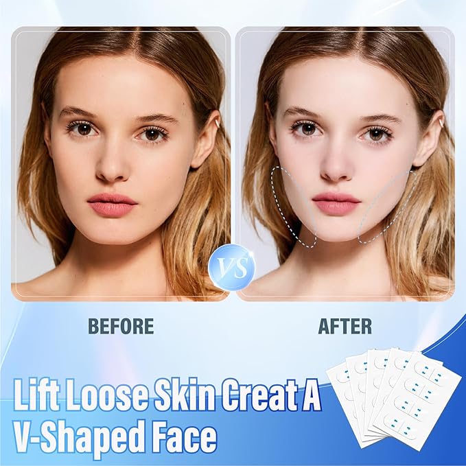 Face Lift Tape, Face Lift Tape Invisible, Face Tape Lifting Invisible, Face Tape Instantly Lifts Sagging Skin Around The Face, Hides The Double Chin and Creates A v-Shaped Face 128PCS