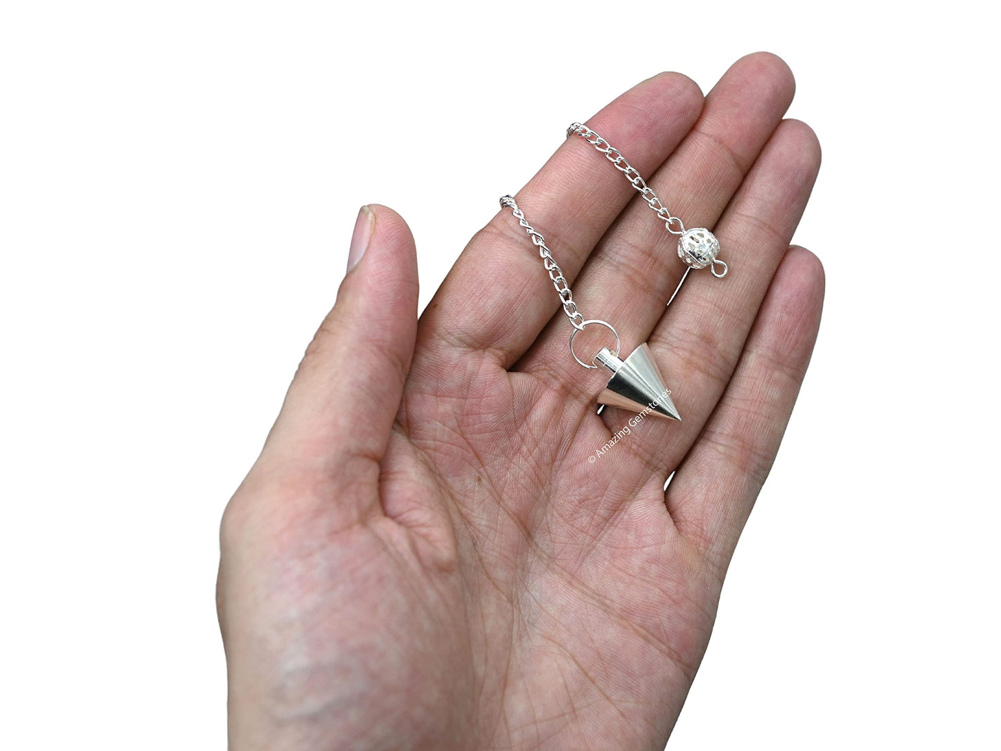 Amazing Gemstone Healing Metal Pendulums for Divination, Silver Small Cone Steel Copper Pendulum High Energy Pendulo de Bronce Pendulos de Mesa MP67