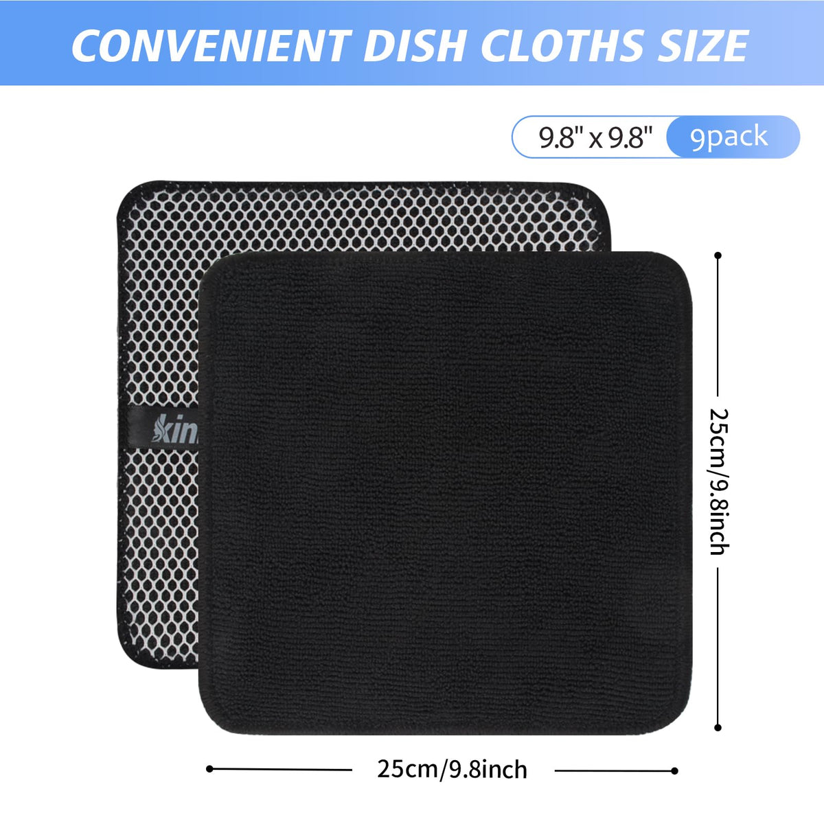 Dish Cloths for Washing Dishes with Scrub Side (9 Count)