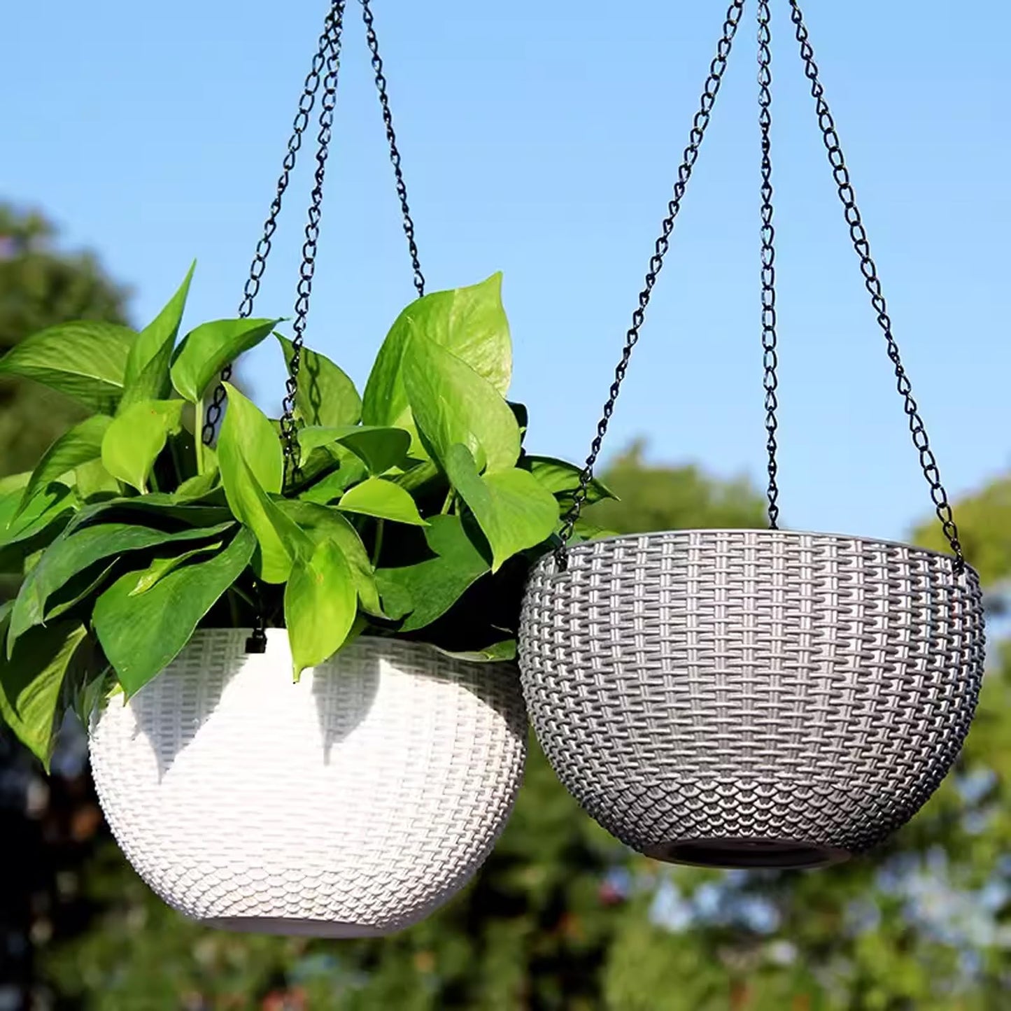 Siutaga 3 Pieces 15.7 inch Black Hanging Basket Chain with Hooks Flower Plant Pot Replacement Chain Hanger for Bird Feeders, Flower Pots, Lanterns, Wind Chimes, Billboard, Wall-Mounted