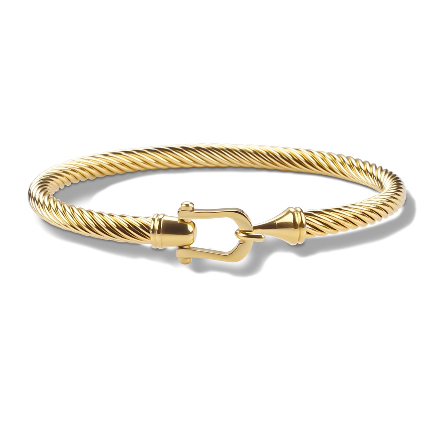 HX SHARE Twisted Cable Bracelet Stylish Fine Stainless Steel Cable Cuff Bracelet with Hook Clasp Bracelets Jewelry for Women
