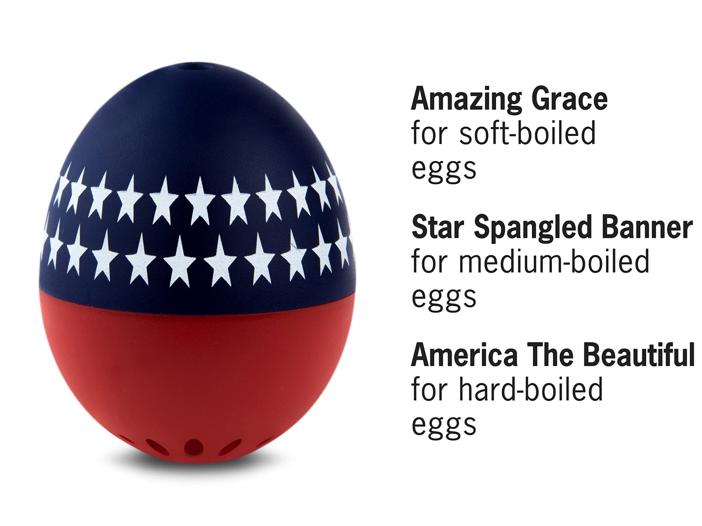 Patriotic Beepegg – Egg Timer for Boiling Eggs – Musical Egg Cooker for Soft, Medium, Hard Boiled Eggs – Food Safe – Singing Floating Egg Timer – Egg Cooker for 3 Levels of Doneness - Brainstream