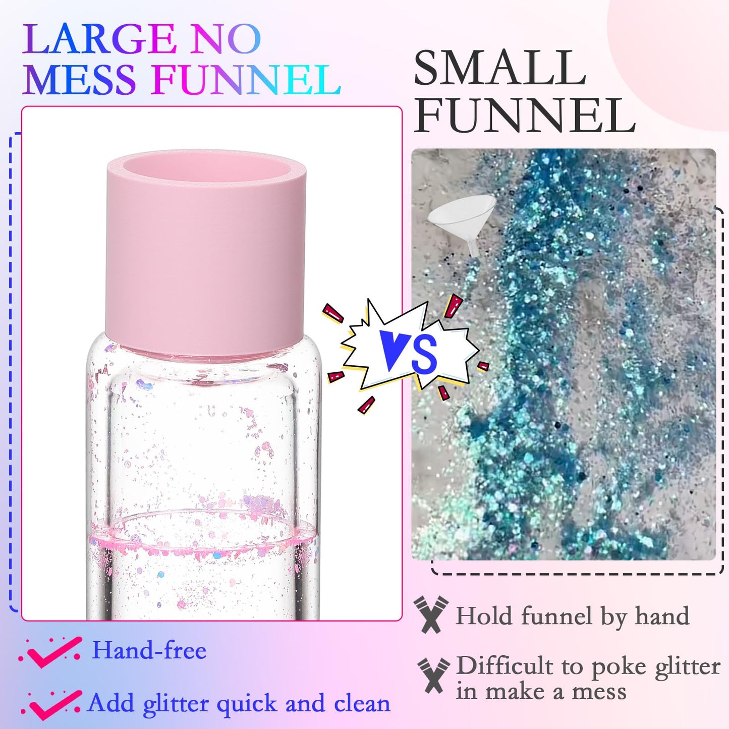 No Mess Glitter Funnel for Snow Globe Tumbler, Filling Funnel for Adding Glitter to Snowglobe Cups, Snow Globe Tumbler DIY Tool(Cups are Not Included)