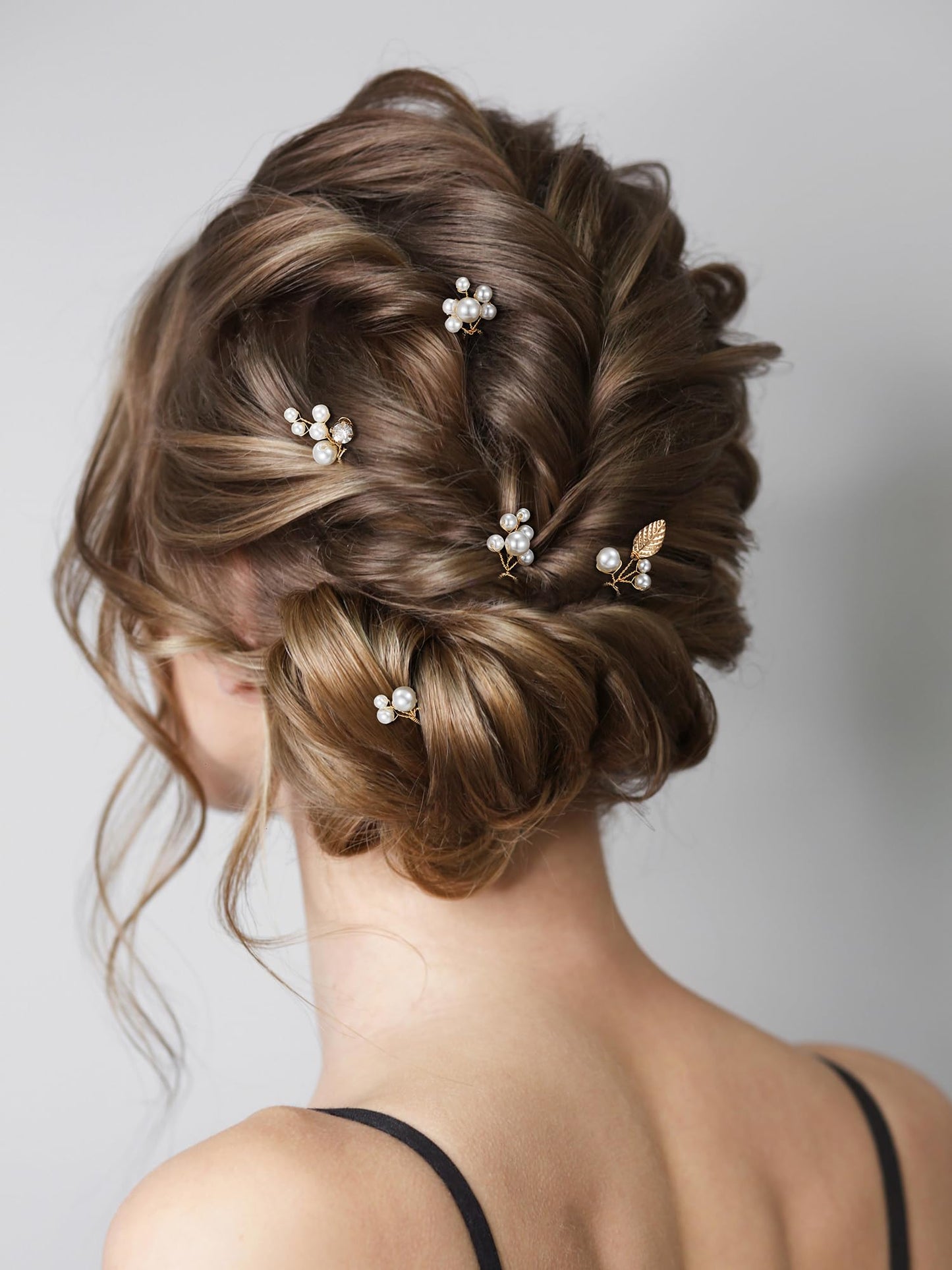 SWEETV 9 Pieces Bride Hair Accessories Pearl Wedding Hair Pins Leaf Bridal Hair Piece Vintage Hair Headpiece Leaf Hair Clips Jewelry for Women Bridesmaids Brides Flower Girls