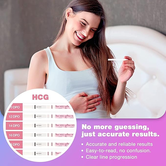 Easy@Home Ovulation & Pregnancy Test Strips Kit: 100 Ovulation Tests 20 Pregnancy Tests Powered by Premom Ovulation APP | 100LH + 20HCG