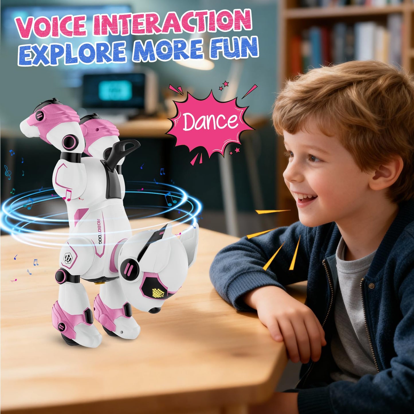 Robot Dog for Kids, Remote Control Dog with Voice Touch Interaction and lmitation Show, Programmable Gesture Sensing Dog Robot, Singing, Dancing, Talking, Smart Stunt Robot Dog Toy Gift for Boys Girls