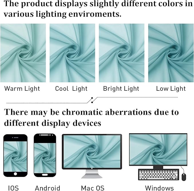 Lecloud Aqua Sheer Curtains for Living Room 63 Inch Length 2 Pcs, Voile Light Filtering Modern Farmhouse Decor Drapes, Rod Pocket Window Curtains for Bedroom Dining Room, Each Panel 42" W x 63" L