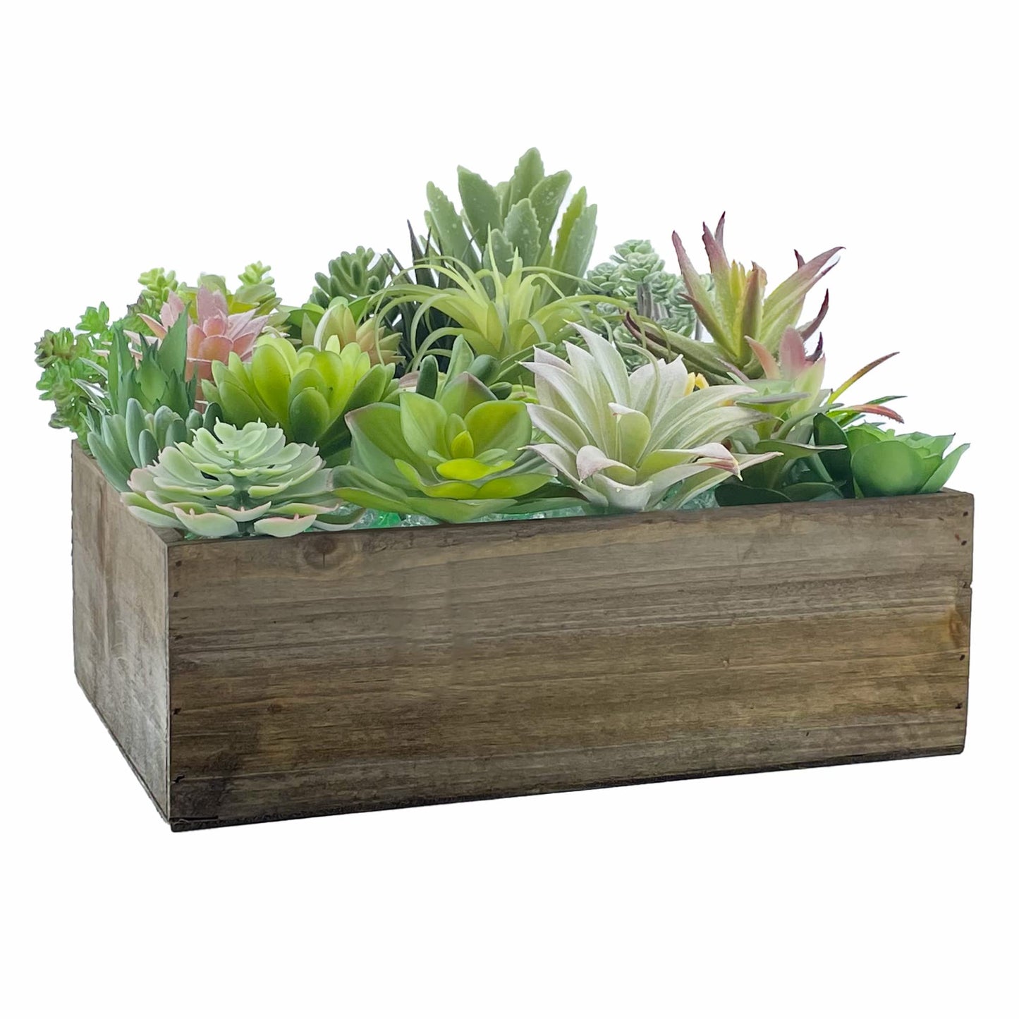 CYS EXCEL Wood Square Planter Box with Removable Zinc Metal Liner (H:4" Open:12"x12") | Multiple Size Choices Wooden Planters | Indoor Decorative Flower Box