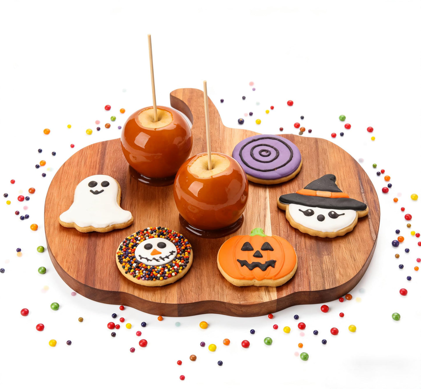 Halloween Pumpkin Shaped Wood Cutting Board for kitchen Decoration, Halloween Charcuterie Wooden Boards with Handle for Chopping Meat, Vegetables, Fall Kitchen Decor