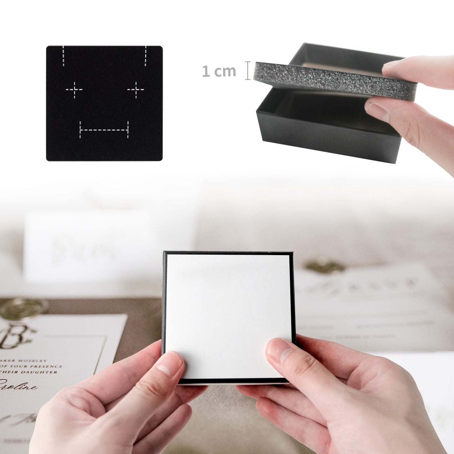 PTSGCAI 24 Pack Jewelry Gift Boxes - Necklace, Earring, Ring Boxes (Square, 3.5 x3.5 x1.2 Inches, Cotton Filled Cardboard Paper)