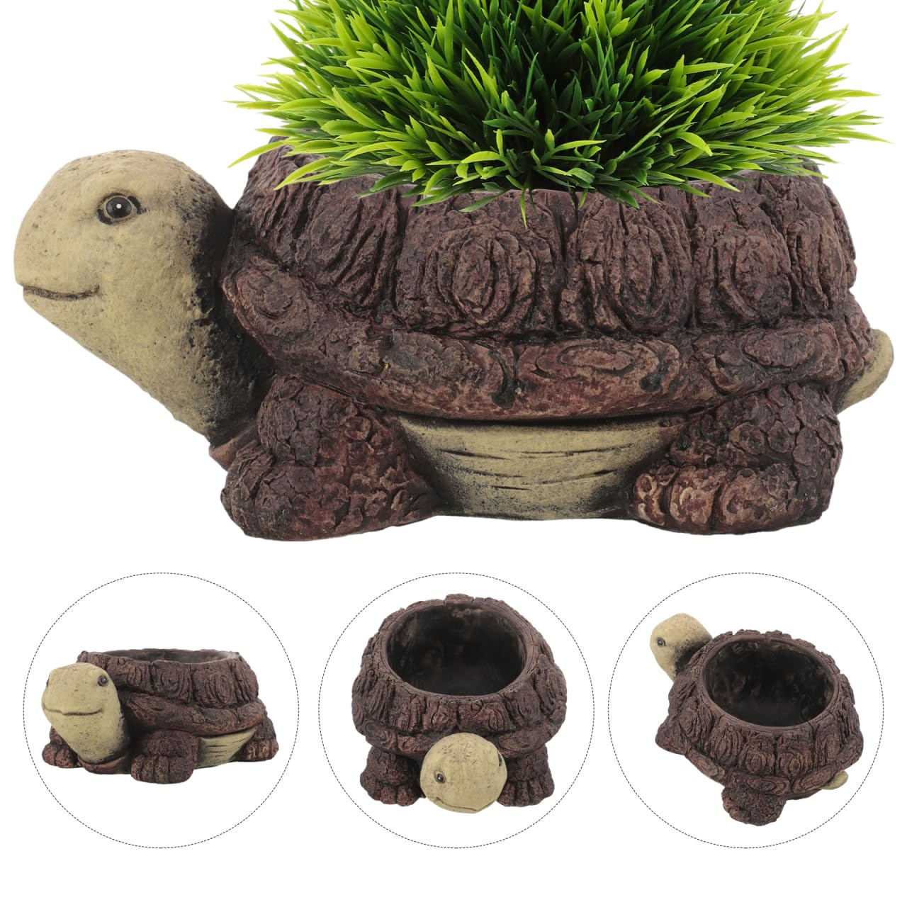 VINTORKY Turtle Shape Resin Planter Decorative Outdoor Planters for Garden Patio