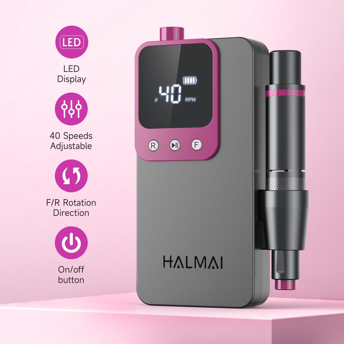 Electric Nail Drill Professional,Handheld UV Nail Lamp for Gel Polish,Home Nail Salon Tool Set
