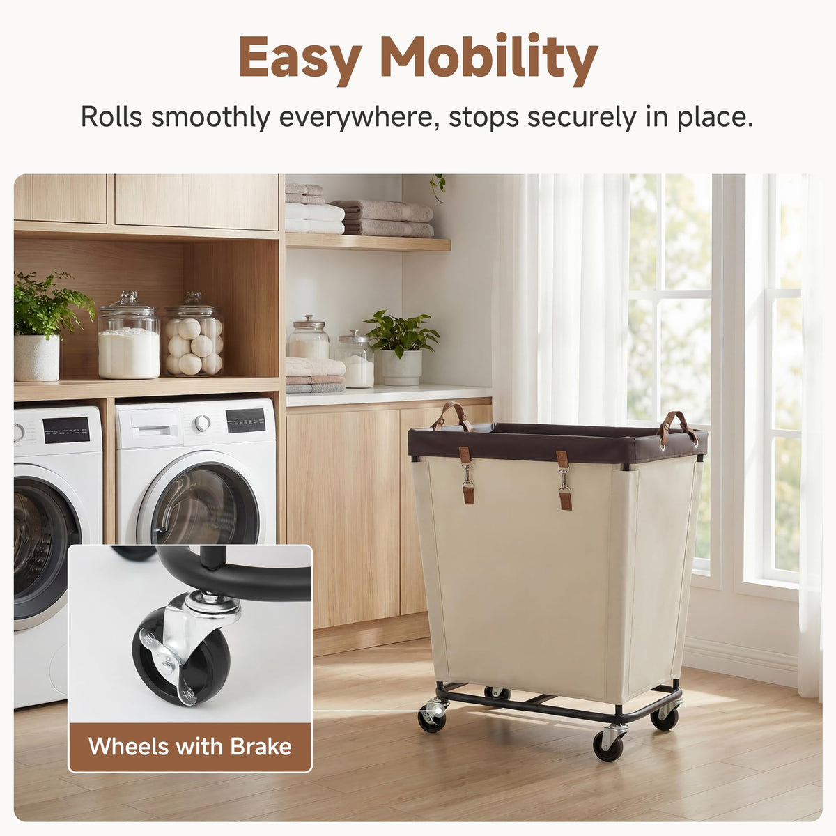 210L Laundry Basket with Wheels