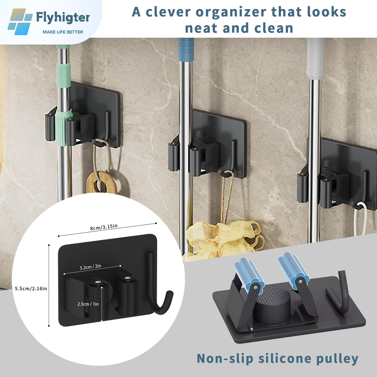 8 Pack Stainless Steel Mop Clips