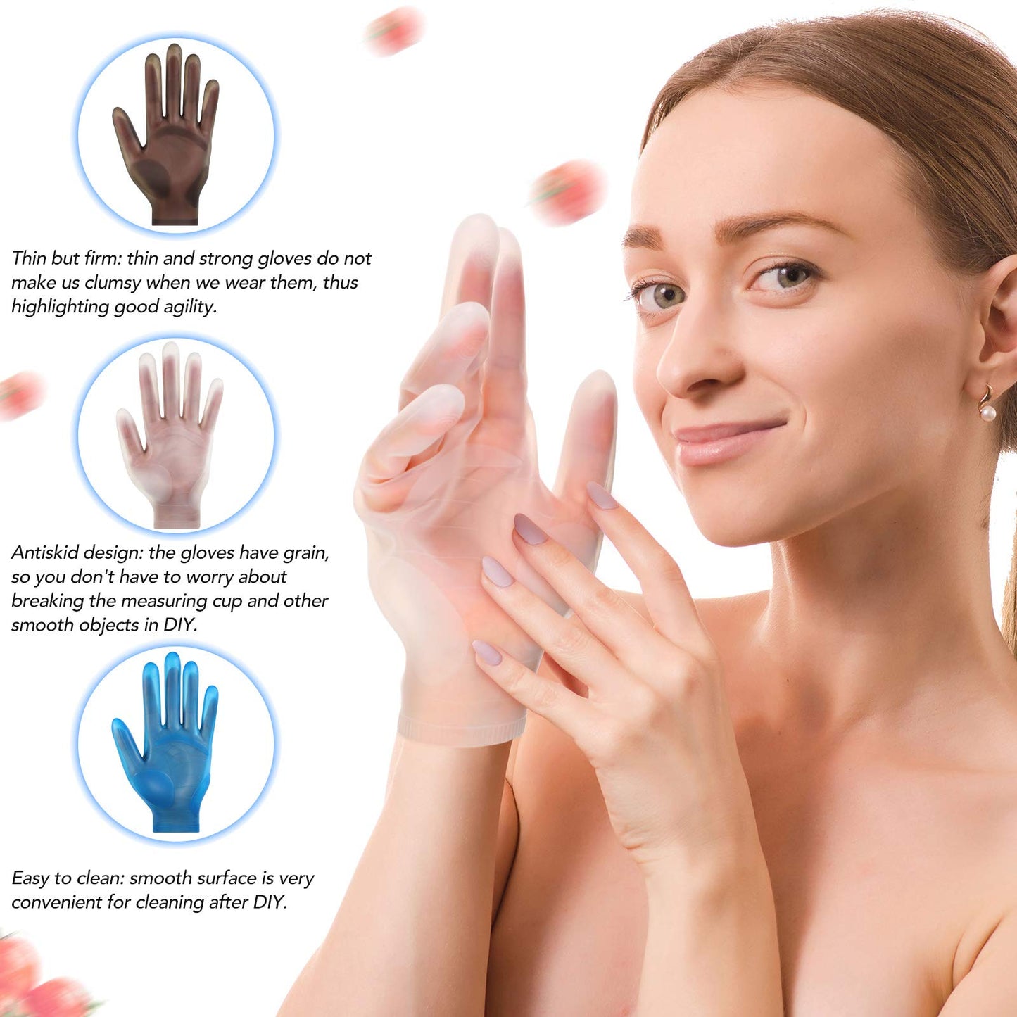 Geyoga 3 Pairs Silicone Gloves for Epoxy Resin Casting Reusable Waterproof Epoxy Gloves Safe Silicone Finger Protectors for DIY Jewelry Making Work Crafts