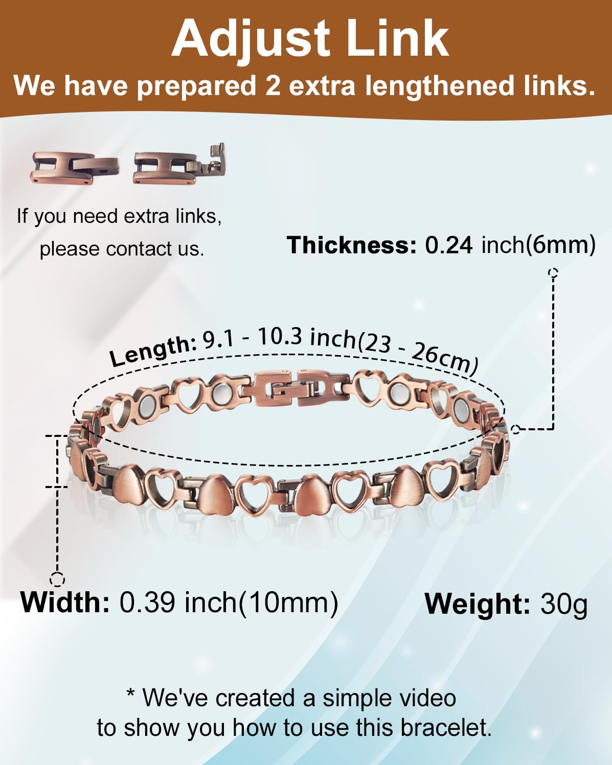 MagVIVACE Pure Copper Anklet for Women, Magnetic Ankle Bracelet with Magnet (Type A -2pcs)