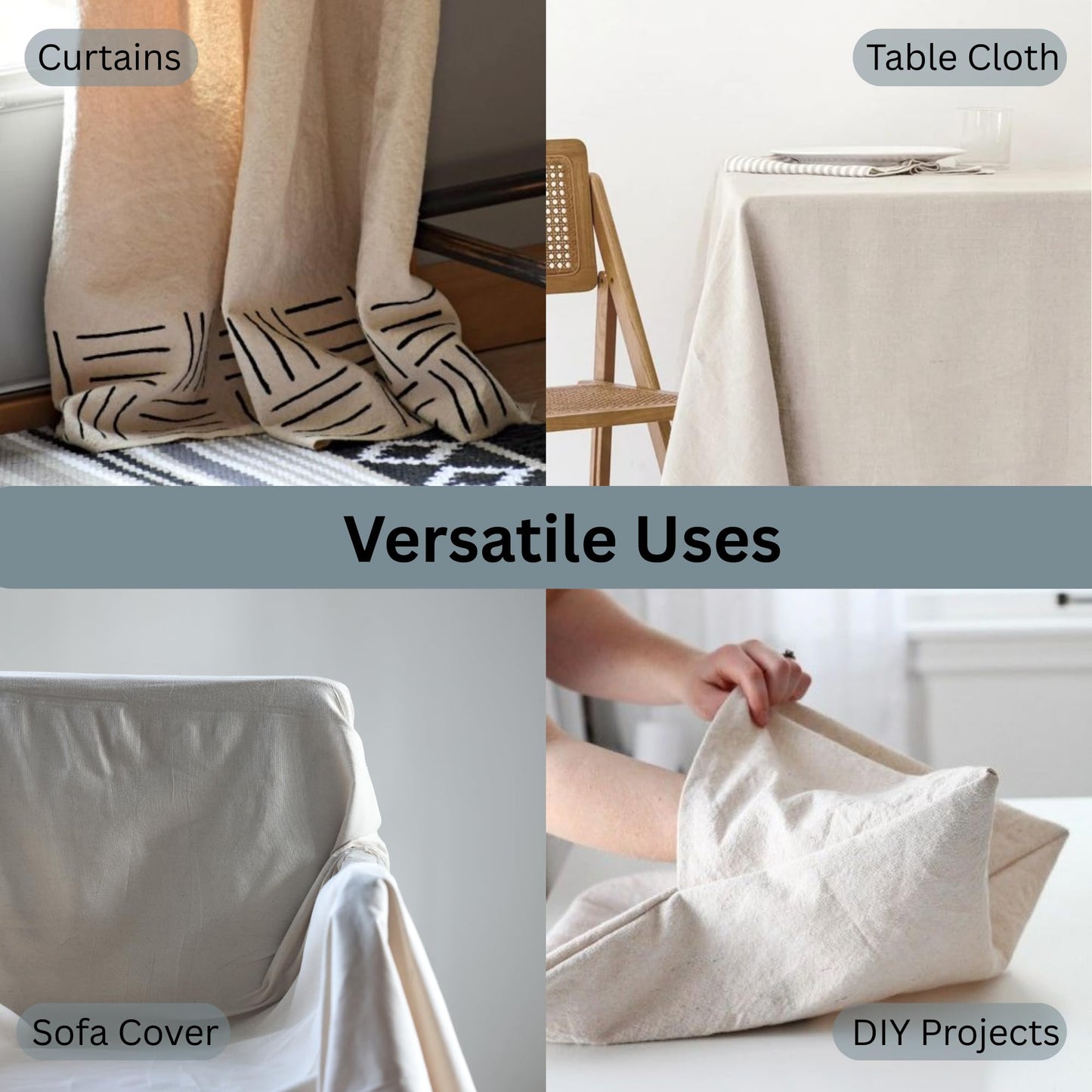 Top Cotton Canvas Drop Cloth 1Pc, Reusable Paint Drop Cloth, 100% Recycled Cotton Canvas Tarp Cover for Painter, Furniture, Floor Protection, All Purpose Painters Dropcloth for Christmas DIY (5x5FT)
