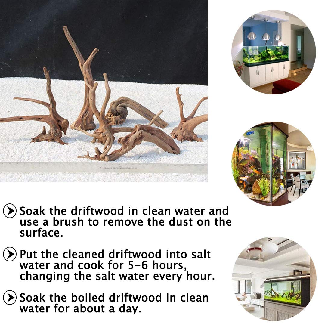 Hamiledyi 7-10in Natural Aquarium Driftwood 2PCS Large Reptile Spider Wood Ornament Assorted Branches Natural Driftwood Log Fish Tank Decoration