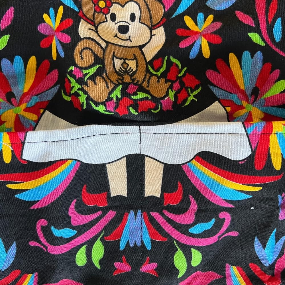 Mexican Themed Apron - 100% Cotton, Liquid Repellent, Durable, with Pocket - Ideal for Kitchen, Painting, Cleaning, Crafts (Otomi)