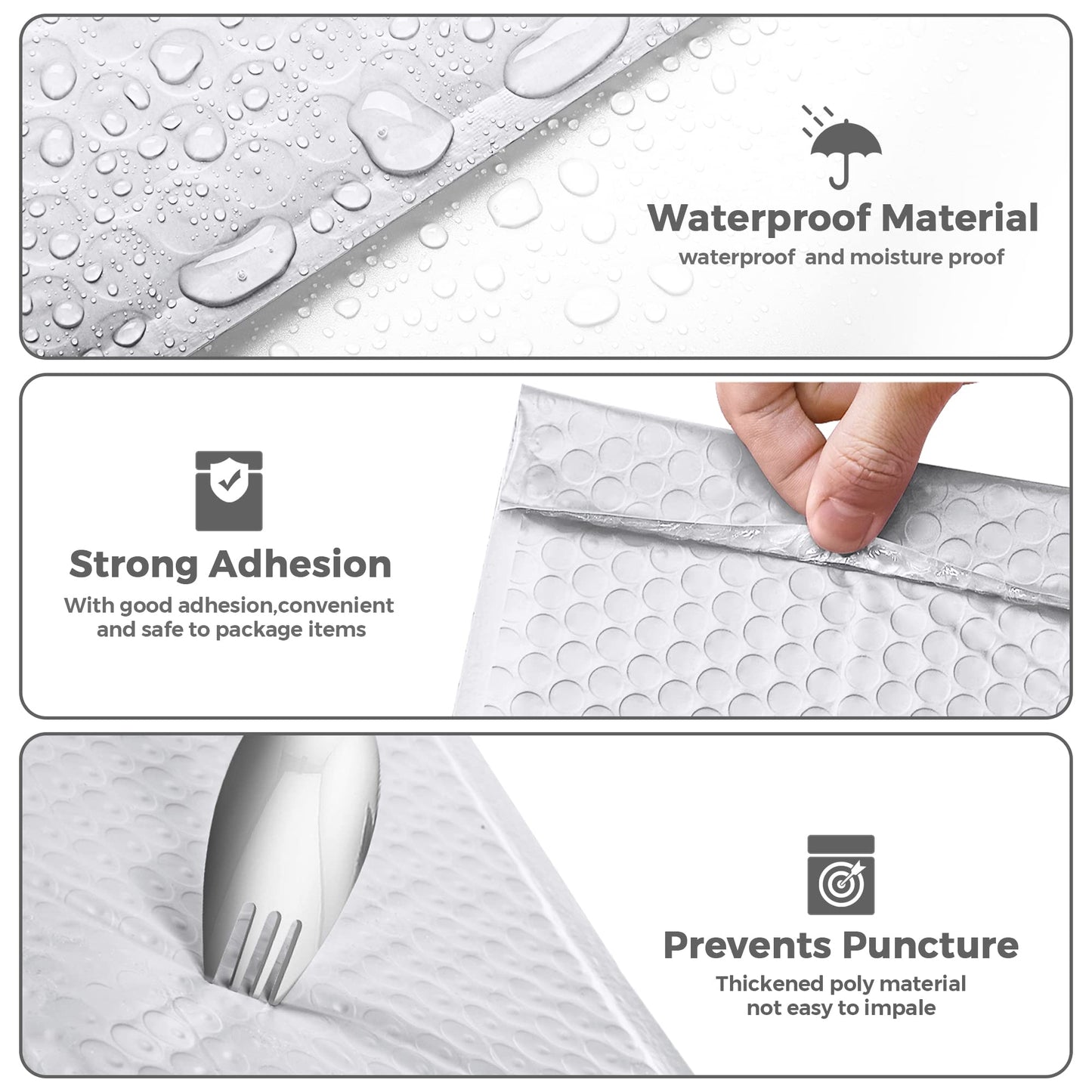 METRONIC 8.5 x 12 Bubble Mailers 40 Pack, White Bubble Mailers, Strong Adhesion Padded Envelopes, Shipping Envelopes Bubble Mailer, Bubble Envelopes for clothing, Padded Mailers Usable Size 8.5 x 11
