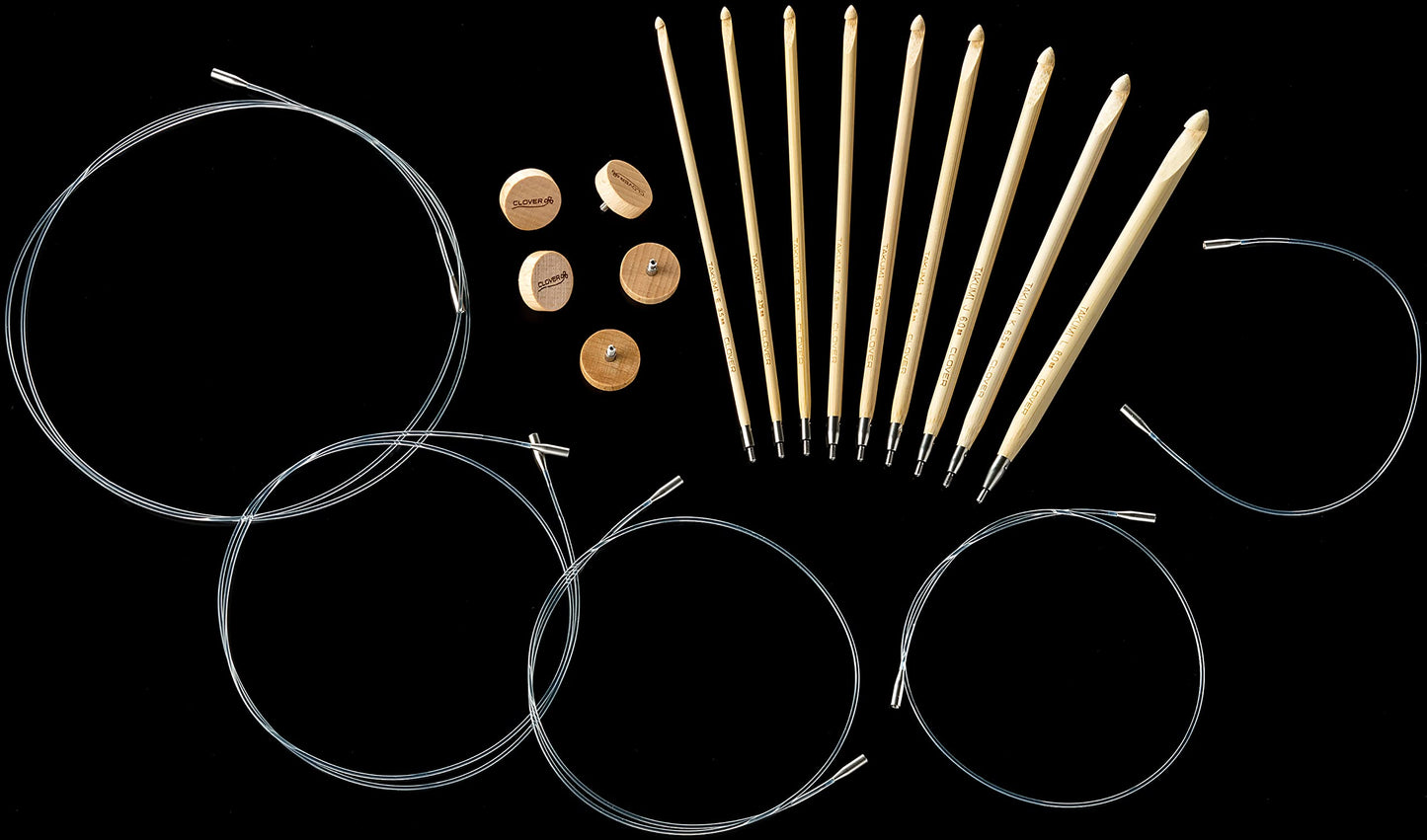 Clover Interchangeable Tunisian Crochet Hook "Takumi" Combo Set