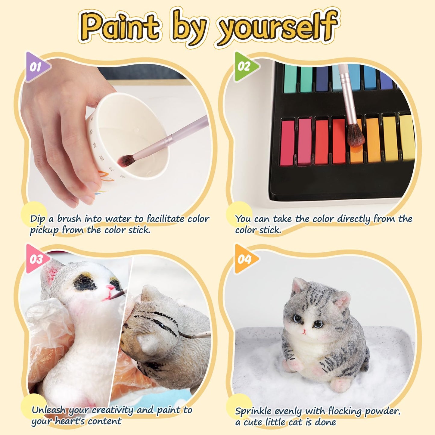 TECMIYO DIY Hand-Painted Squishy Making Kit – 18oz Liquid Silicone Gel for Taba Squishies with Chubby Cat and Cat Paw Molds