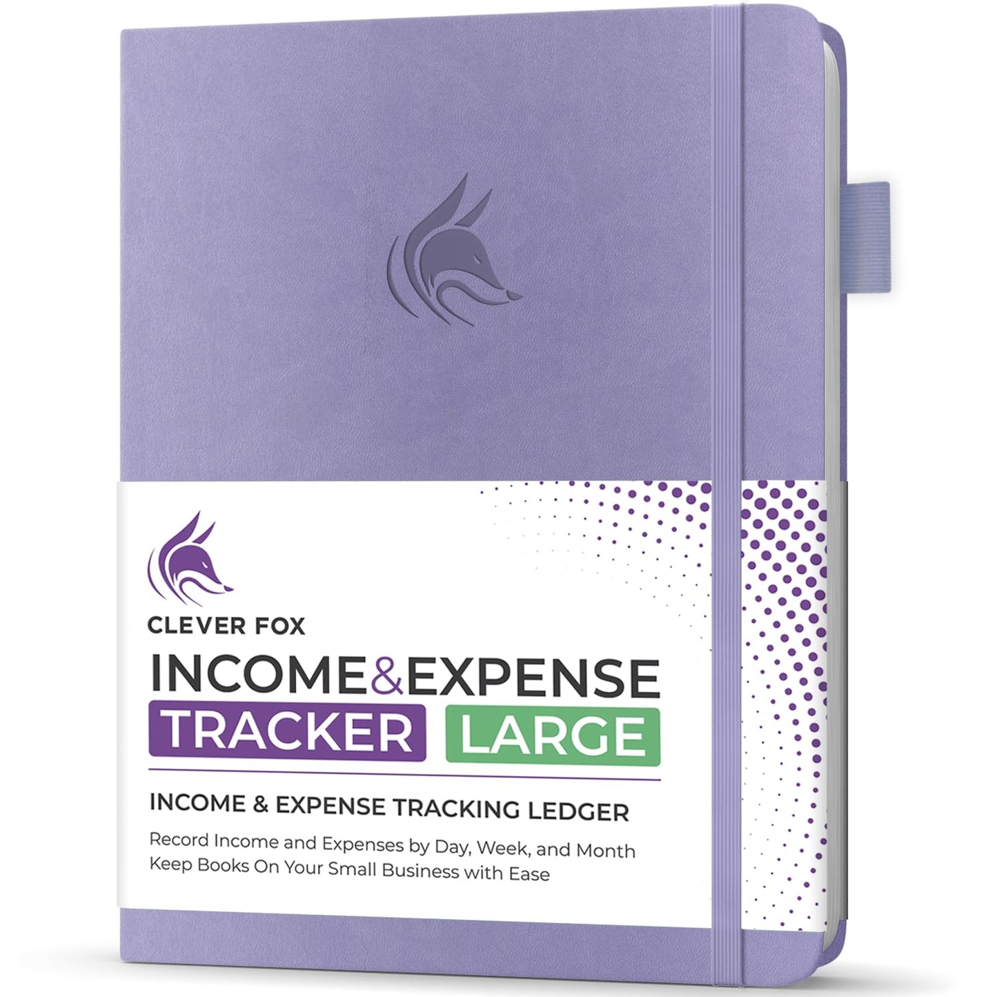Clever Fox Income & Expense Tracker Large – Accounting & Bookkeeping Ledger Book for Small Business – 2-Year Record Notebook, A4 (Lavender)