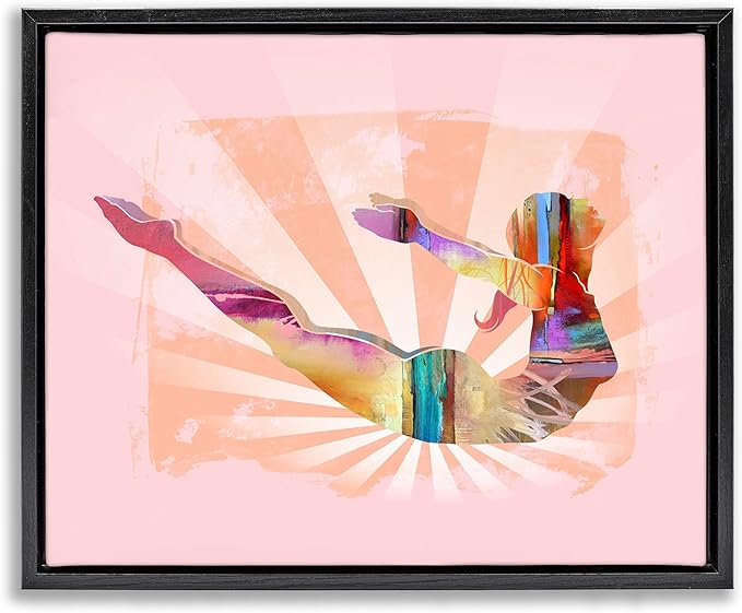 Stupell Industries Abstract Mindfulness Exercise Framed Floater Canvas Wall Art Design by Tim Parker, Black Floater Frame, 21 x 17