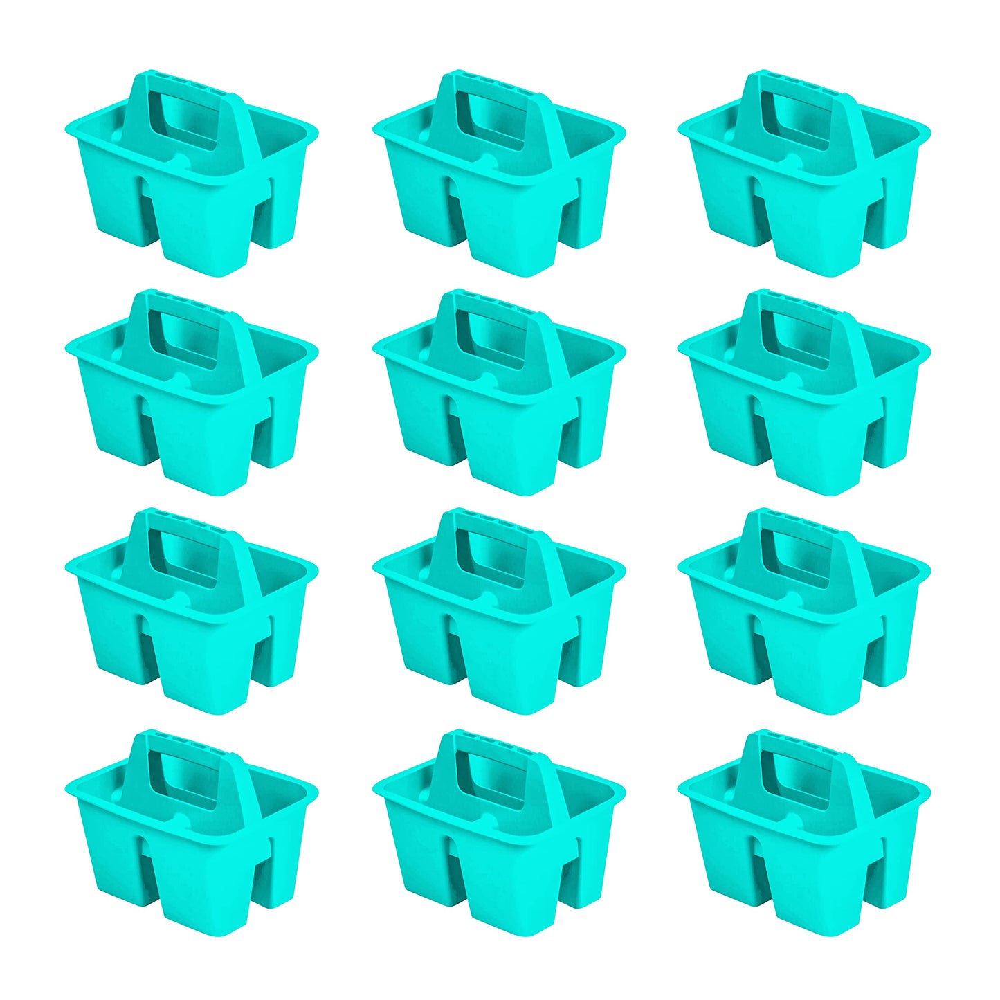 Storex Mini Classroom Caddy, Multipurpose Classroom Organizer with Handle, Teal, 12-Pack (01065U12C)