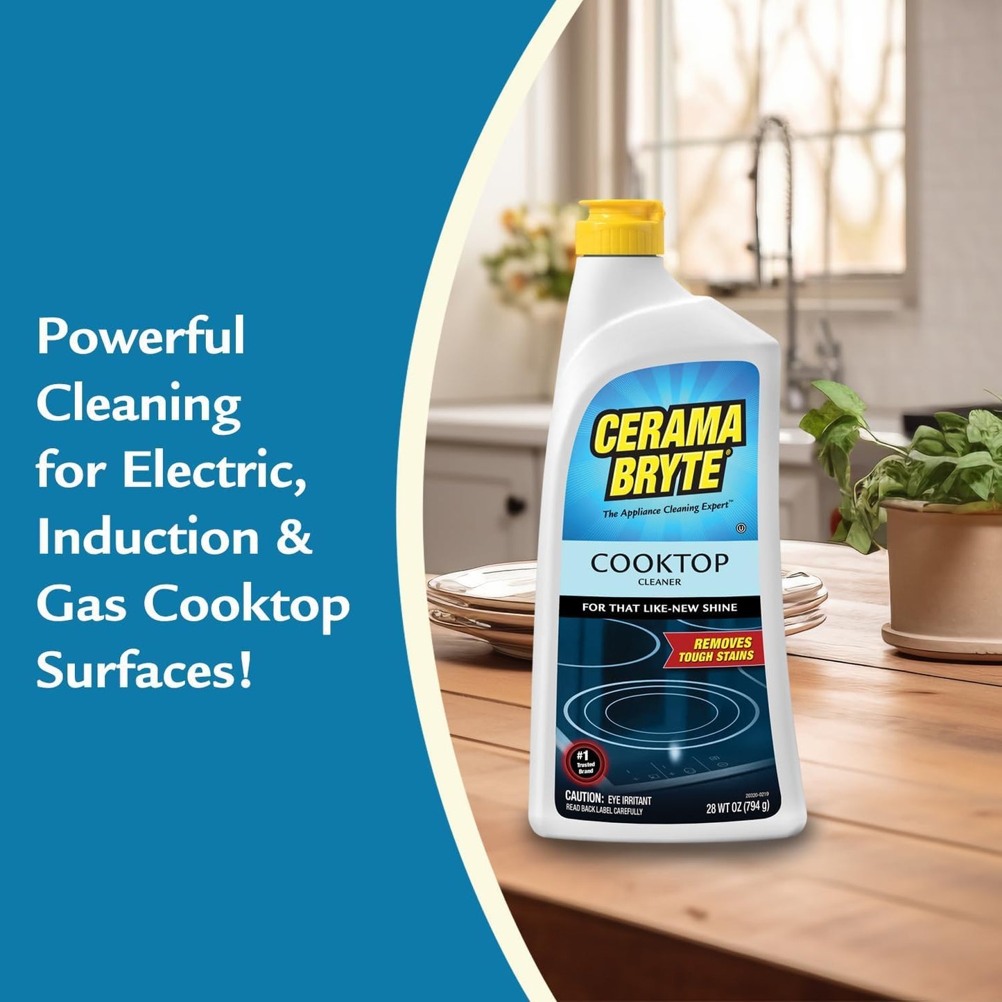 Cerama Bryte Complete Cooktop Cleaning Kit, 10 Cleaner Pads, 1 POW-R Grip Tool, 1 Scraper, and 1 Microfiber Cloth, 28 Fl Oz