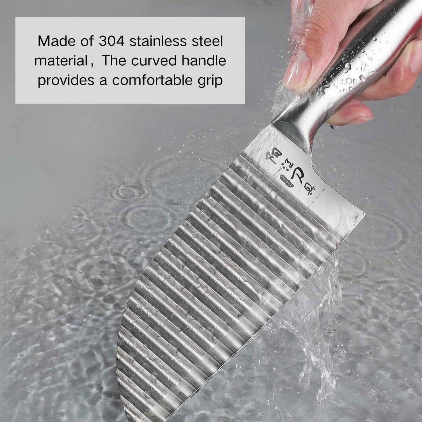 KANGDAWEI Stainless Steel Crinkle Cutter - Wavy Vegetable & Fruit Knife for Crinkle Cut Fries, Pickles, Carrots - Kitchen Gadget for BLW, Potatoes, Watermelon (【A】)