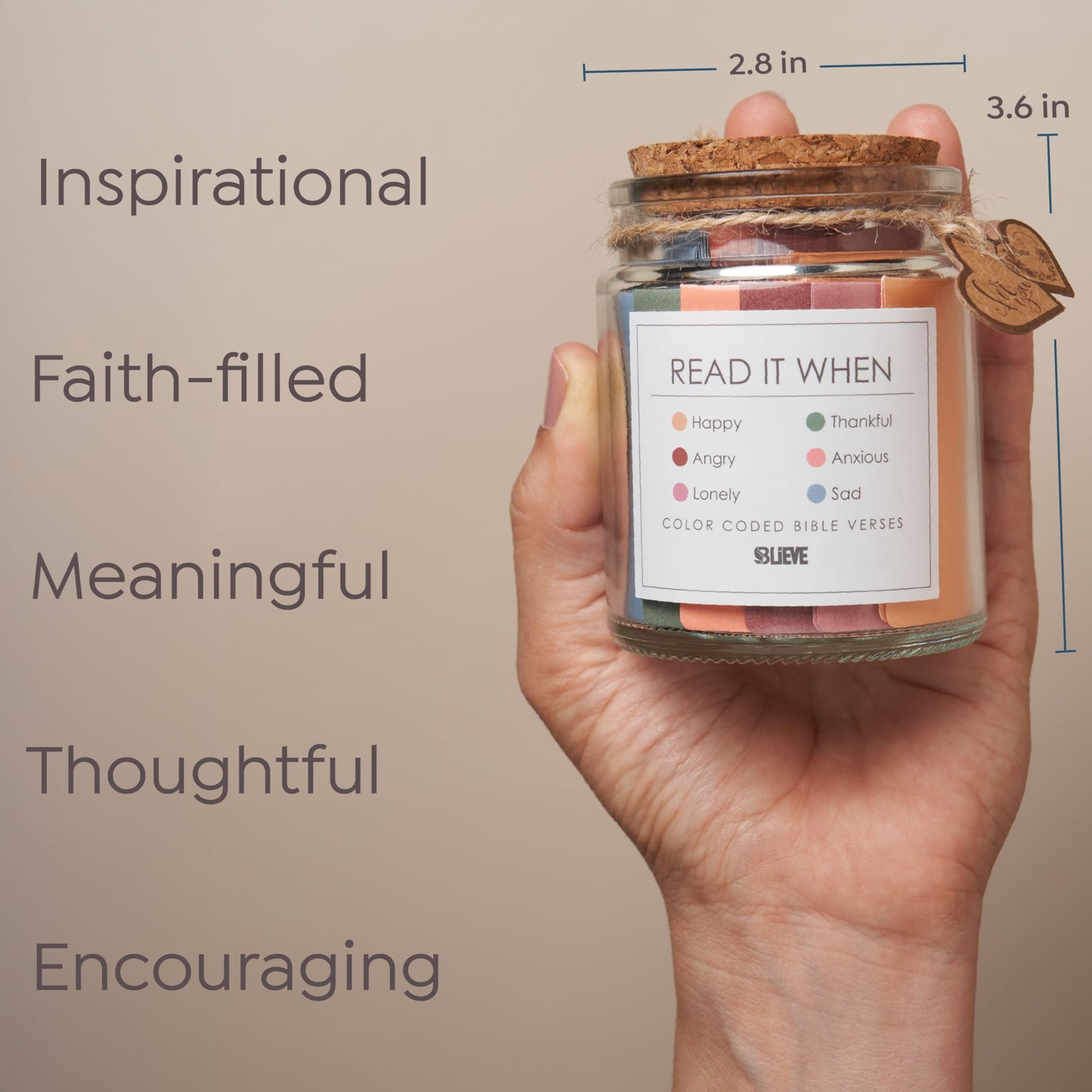 BLIEVE- Read Me When Bible Verses Jar For Women, Mothers Day Gifts For Mom, Birthday Inspirational Christian Gift