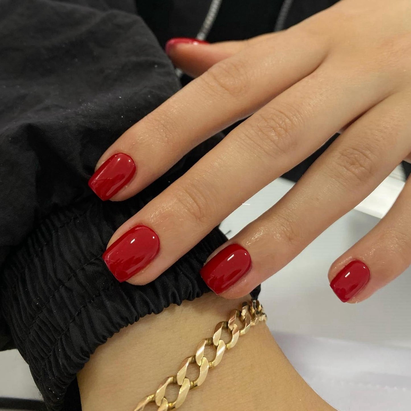 Wine Red Press on Nails Short Square, Acrylic Fake Nails Glue on Short Square Nails Press ons, Soft Gel Glue on Nail Stick on for Women Thick Solid Color 24pcs