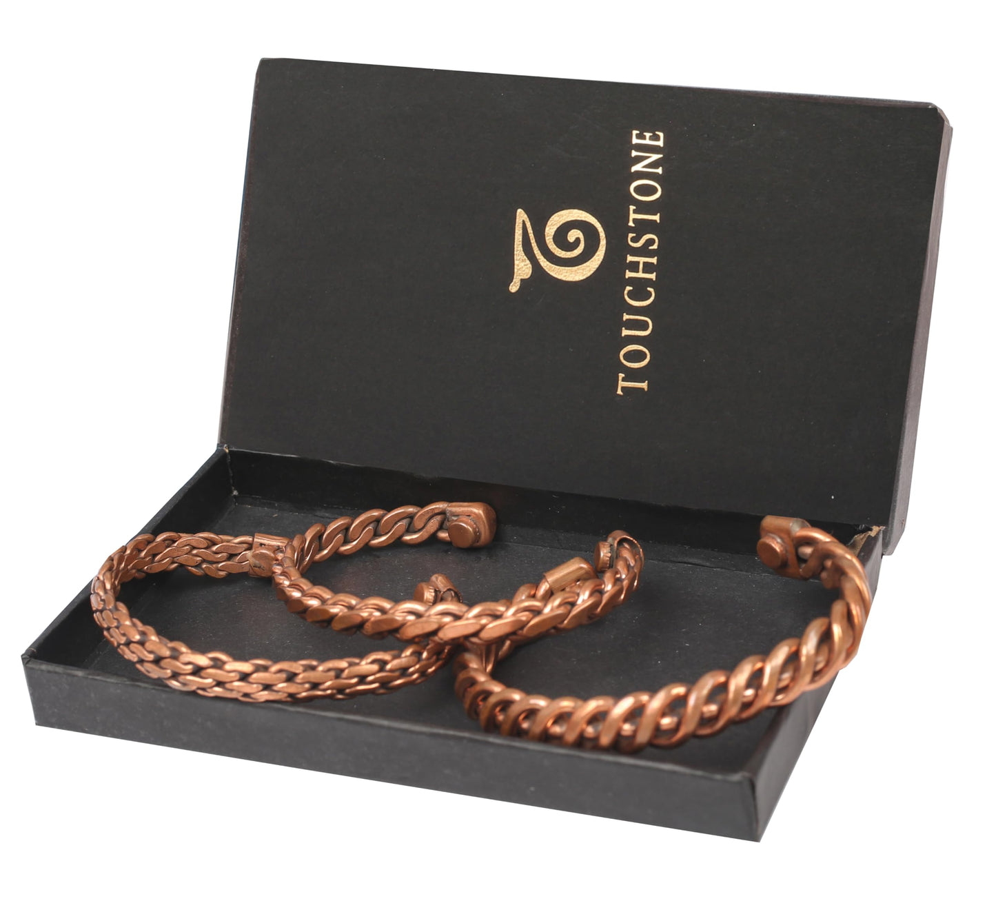 Touchstone copper bracelets | gift for men women |adjustable 100% pure solid real magnetic jewelry | handmade bracelet set combo | rope braided tibetan bangles. Set of 3 different designs