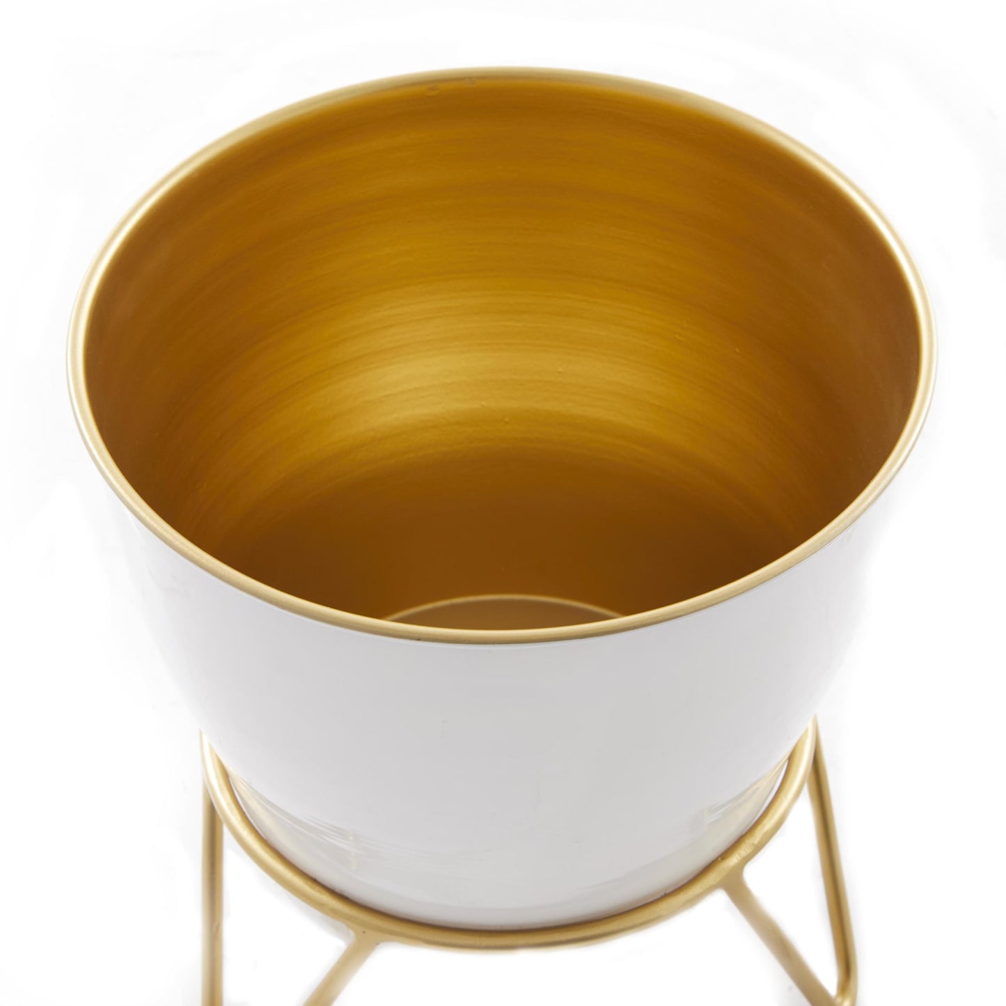 Deco 79 Metal Indoor Outdoor Planter Small Planter Pot with Removable Stand, Set of 2 Planters 11", 9"H, White