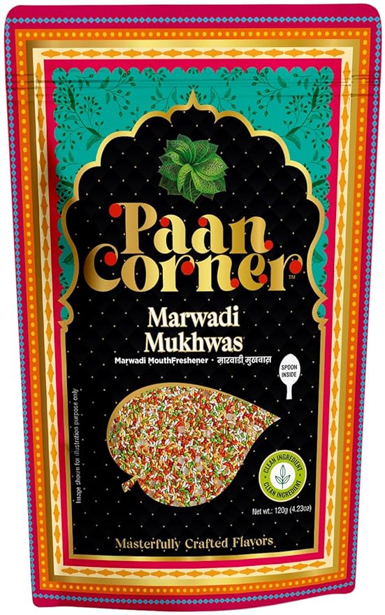 Paan Corner Marwadi Mukhwas, Traditional Indian Mouth Freshener, Vegan, 4.23oz