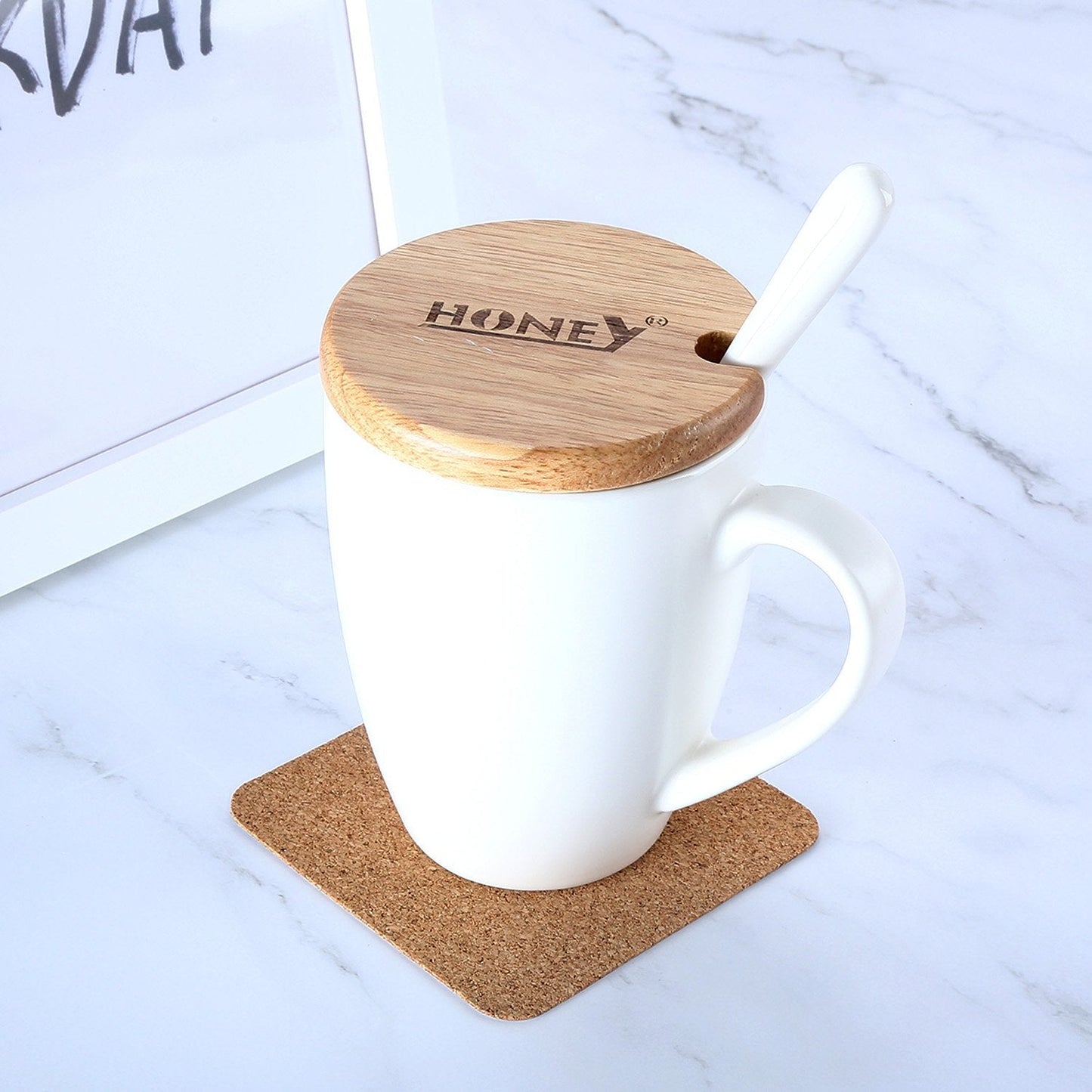 60 Pieces Self Adhesive Cork Coasters Squares/Round 4 x 4 Cork Mats Backing Sheets for DIY Coasters Crafts Backing Tiles Supplies(Square)