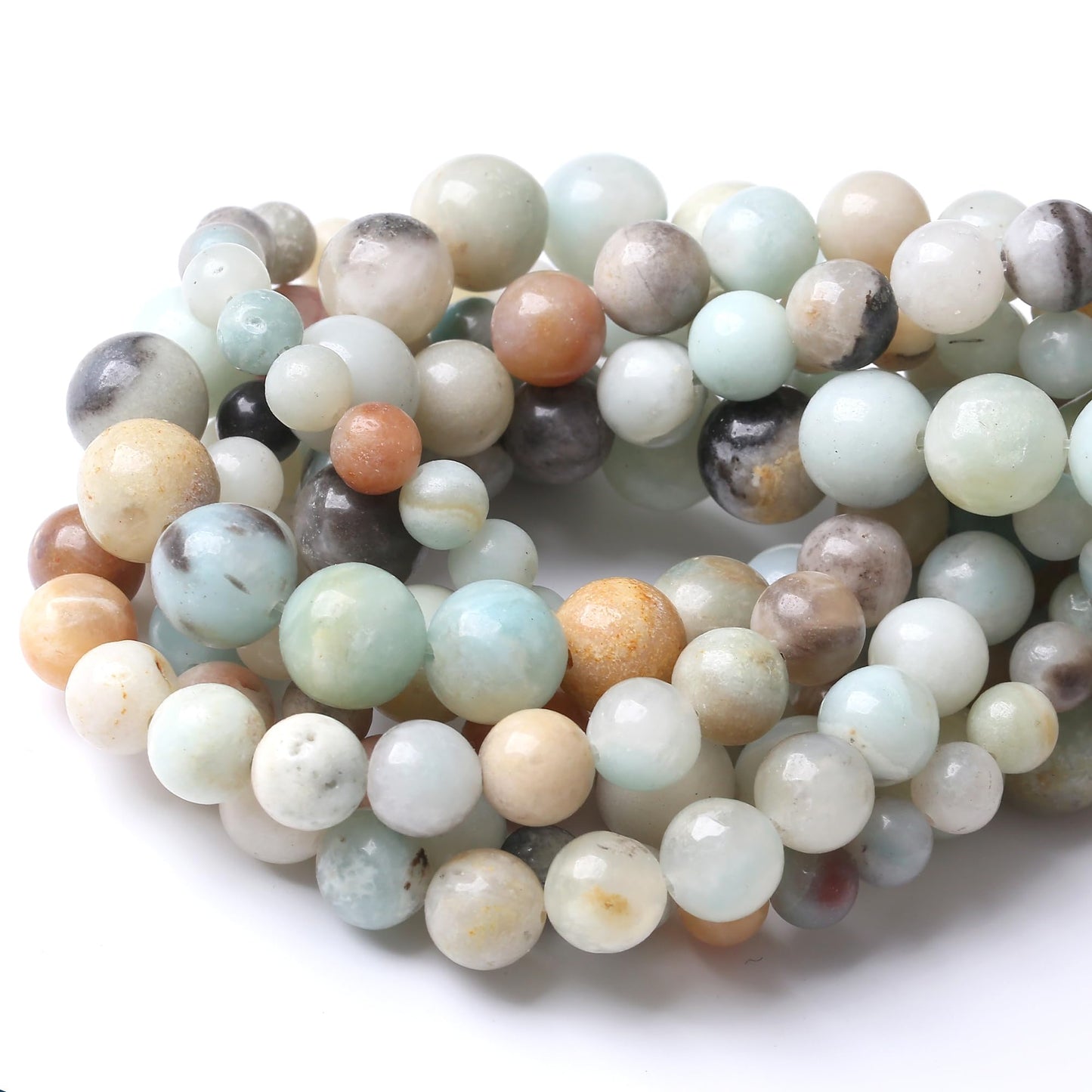 10MM Amazonite Beads Round Loose Beads Natural Gem Beads Crystal Energy Stone Beads for Jewelry Making DIY Bracelet Necklace