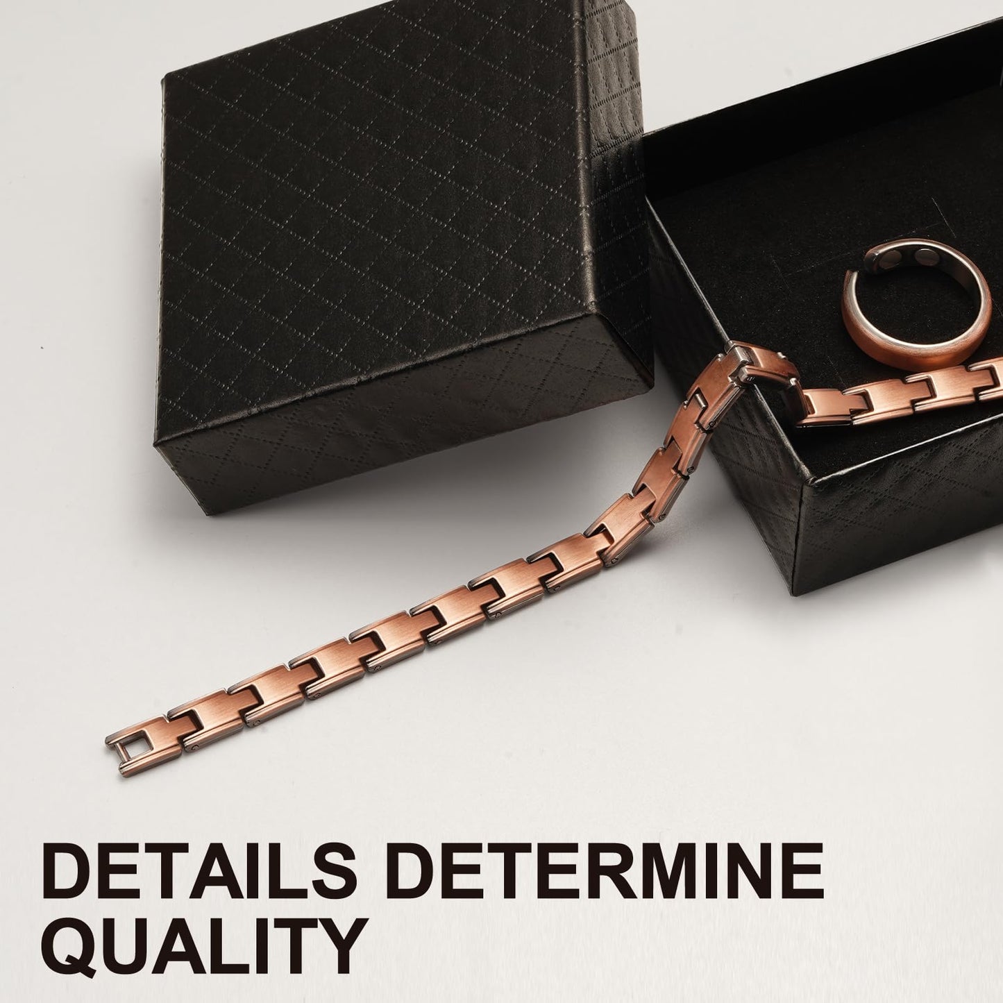 Aojudic Magnetic Copper Bracelet for Women - 99.99% Pure Solid Cuff with Neodymium Magnets, Pain Relief & Improved Circulation, Premium Wellness Jewelry with Free Copper Ring