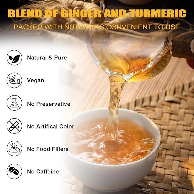Premium Turmeric, Ginger, Cinnamon Blend Tea Bags, 100% Natural & No Additives & Caffeine Free. (1BOX)