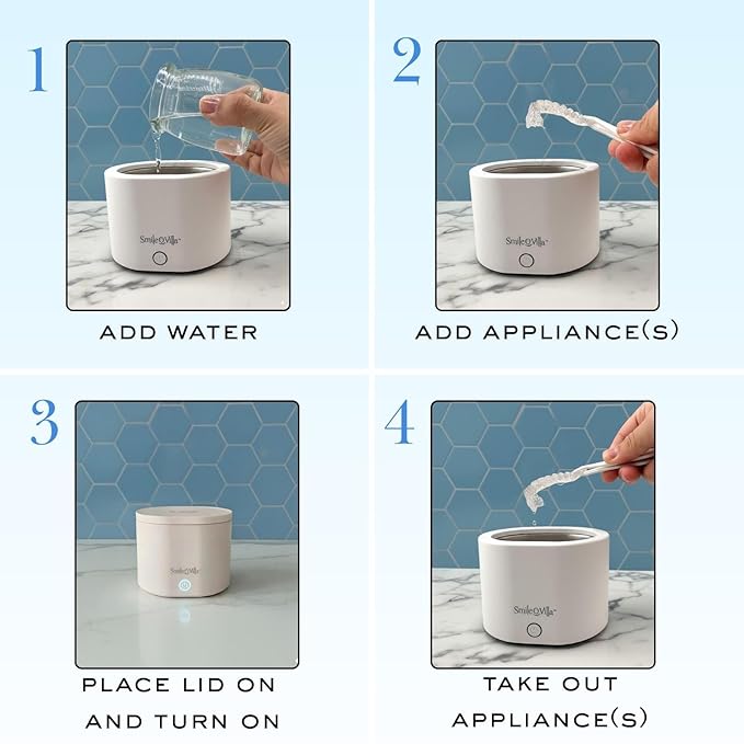 Ultrasonic Retainer & Jewelry Cleaner with UV Light | Professional Sonic Dental Cleaner for Invisalign, Dentures, Mouth Guard, Night Guard, Rings & More