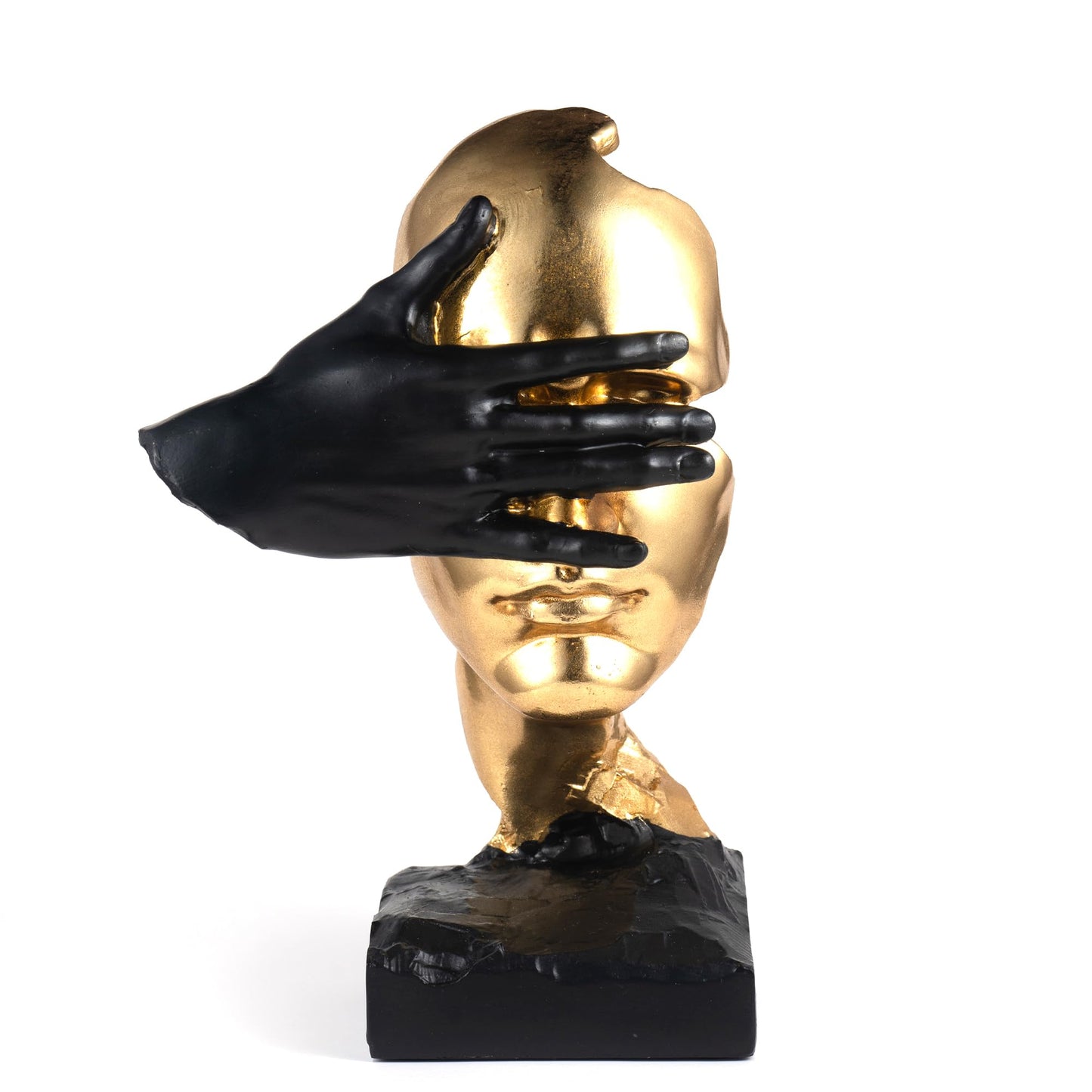 EPTUEGA Thinker Statue-Silence is Gold-Abstract Art Figurine Decor - No Hear No See No Speak Modern Home Resin Sculptures Decorative Objects Decor for Home Office Bookshelf Desktop(12" H)